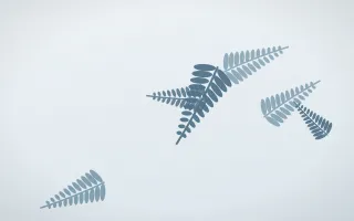 Frosted Fern — light blue and white botanical background