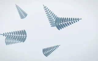 Frosted Fern II — light blue and white botanical background, variation II