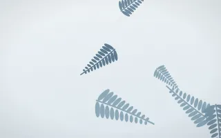 Frosted Fern III — light blue and white botanical background, variation III