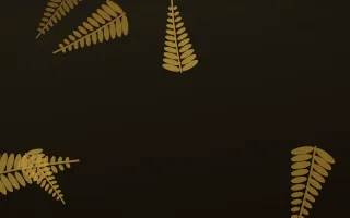 Golden Fern — dark gold, brown and black botanical background