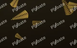 Golden Fern II — dark gold, brown and black botanical background, variation II