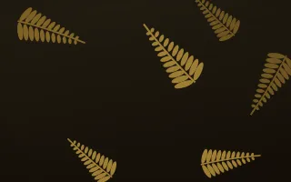 Golden Fern III — dark gold, brown and black botanical background, variation III
