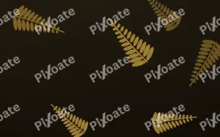 Golden Fern III — dark gold, brown and black botanical background, variation III