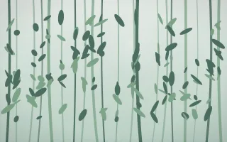 Garden Leaf Light III — light white and green botanical background, variation III