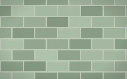Sage Painted Brick Loft — light green brick wall background