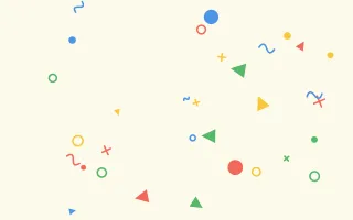 Doodle Day II — light red, blue and gold cartoon background, variation II