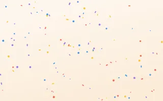 Party Popper III — light red, blue and white cartoon background, variation III