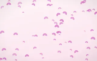 Candy Rainbows II — light pink, purple and white cartoon background, variation II