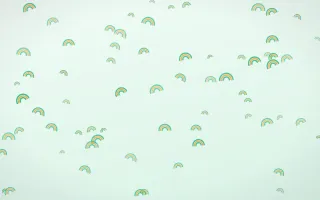 Minty Rainbows — light green, orange and white cartoon background