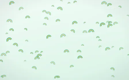 Minty Rainbows — light green, orange and white cartoon background