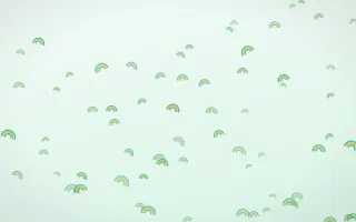 Minty Rainbows II — light green, orange and white cartoon background, variation II