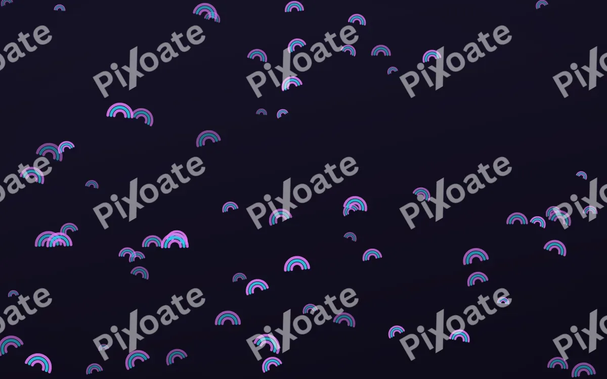 Neon Rainbows — dark purple, teal and blue cartoon background