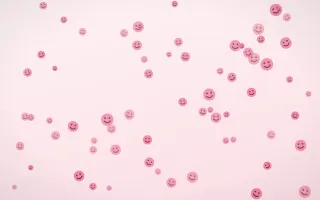 Blush Smileys — light pink and white cartoon background