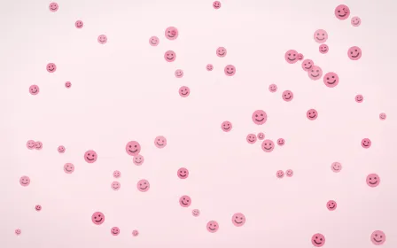 Blush Smileys — light pink and white cartoon background