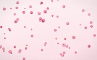 Blush Smileys III — light pink and white cartoon background, variation III