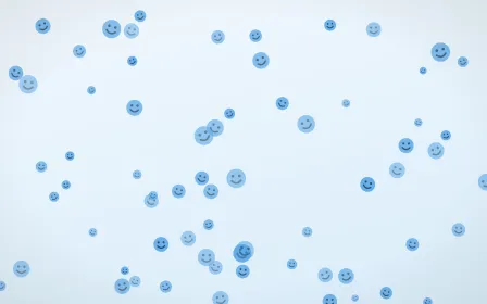 Bubble Smileys — light blue and white cartoon background