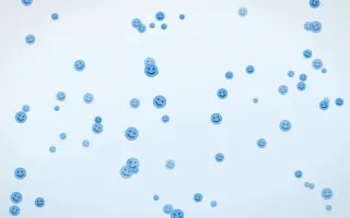 Bubble Smileys II — light blue and white cartoon background, variation II
