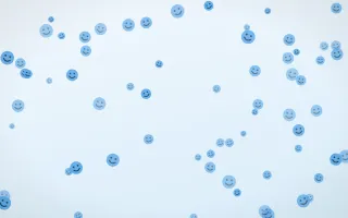 Bubble Smileys III — light blue and white cartoon background, variation III