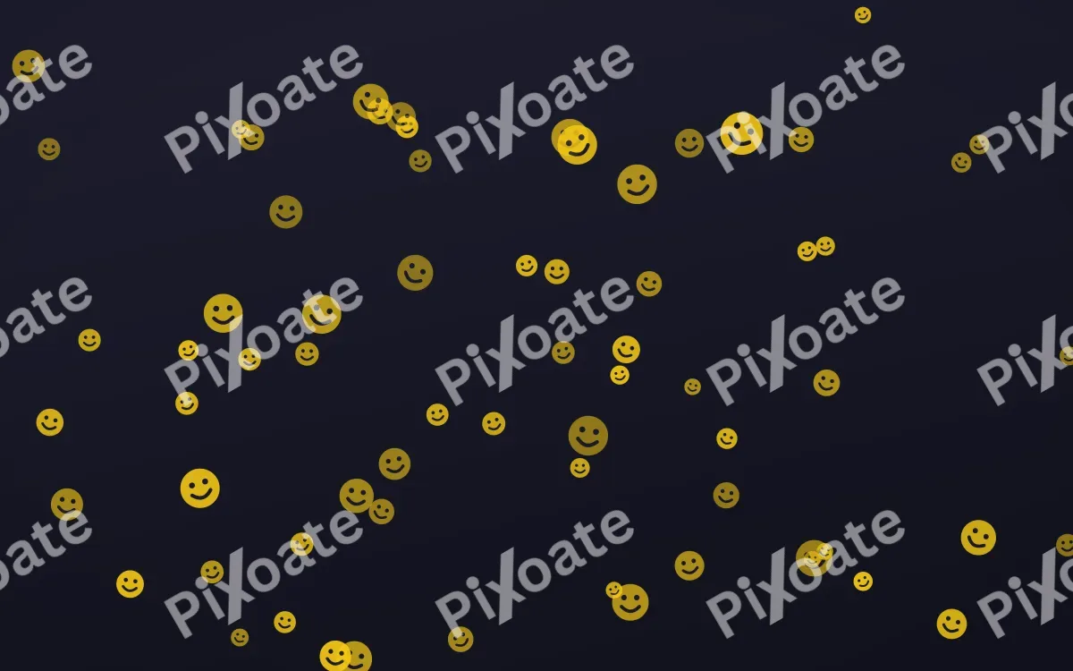 Midnight Smileys — dark gold and blue cartoon background