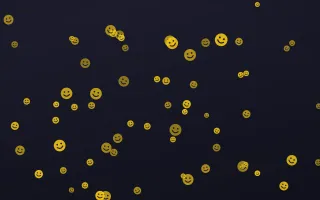Midnight Smileys — dark gold and blue cartoon background