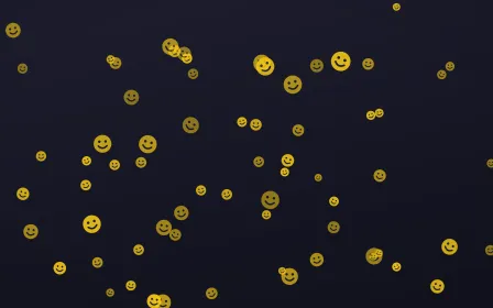 Midnight Smileys — dark gold and blue cartoon background