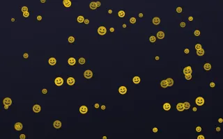 Midnight Smileys III — dark gold and blue cartoon background, variation III