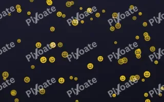 Midnight Smileys III — dark gold and blue cartoon background, variation III
