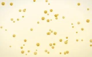 Sunshine Smileys — light gold, brown and white cartoon background