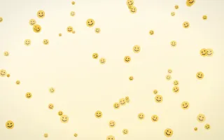 Sunshine Smileys II — light gold, brown and white cartoon background, variation II