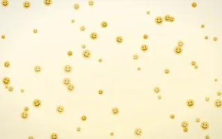 Sunshine Smileys III — light gold, brown and white cartoon background, variation III
