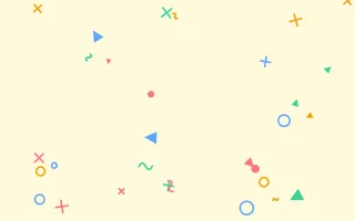 Sunny Doodle II — light gold, red and blue cartoon background, variation II