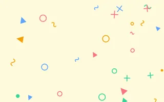 Sunny Doodle III — light gold, red and blue cartoon background, variation III