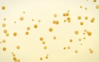 Sunny Smiles II — light gold, brown and beige cartoon background, variation II