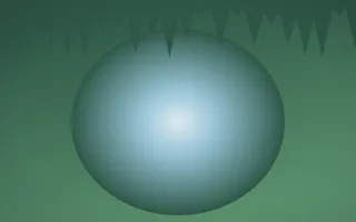 Clear Day Cave II — light blue and green cave background, variation II