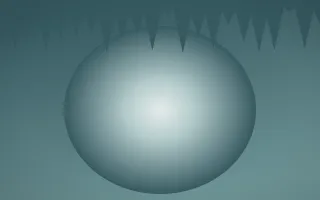 Coastal Mist Cave II — light white and teal cave background, variation II