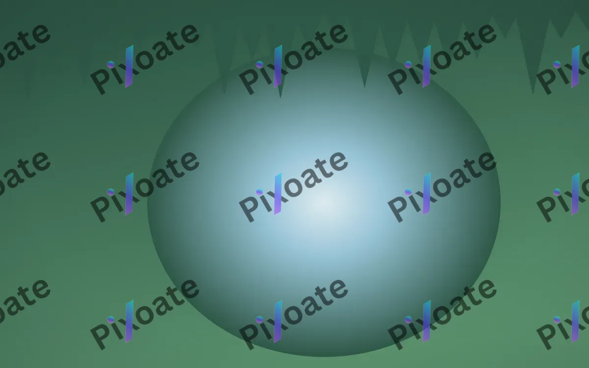 Cave Signature — light blue and green cave background