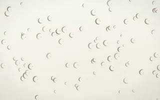 Fresh Linen Moons II — light yellow and white celestial background, variation II