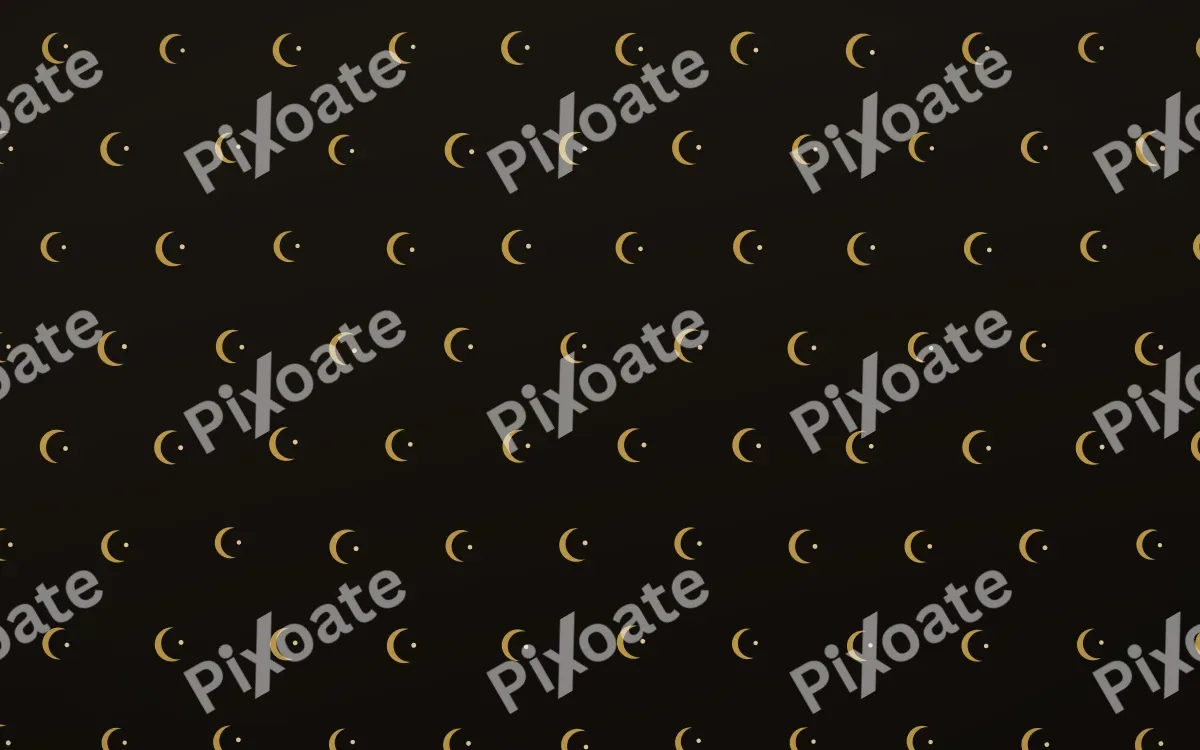 Golden Noir Moons Tiled — dark gold, yellow and black celestial background