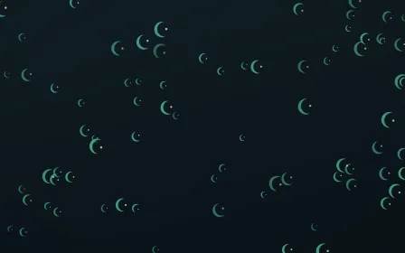 Midnight Garden Moons — dark green and black celestial background