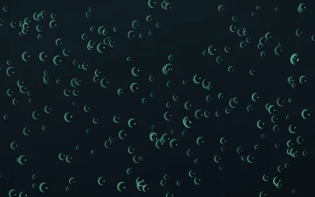 Midnight Garden Moons Dense — dark green and black celestial background