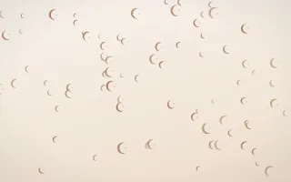 Mocha Milk Moons III — light orange and white celestial background, variation III