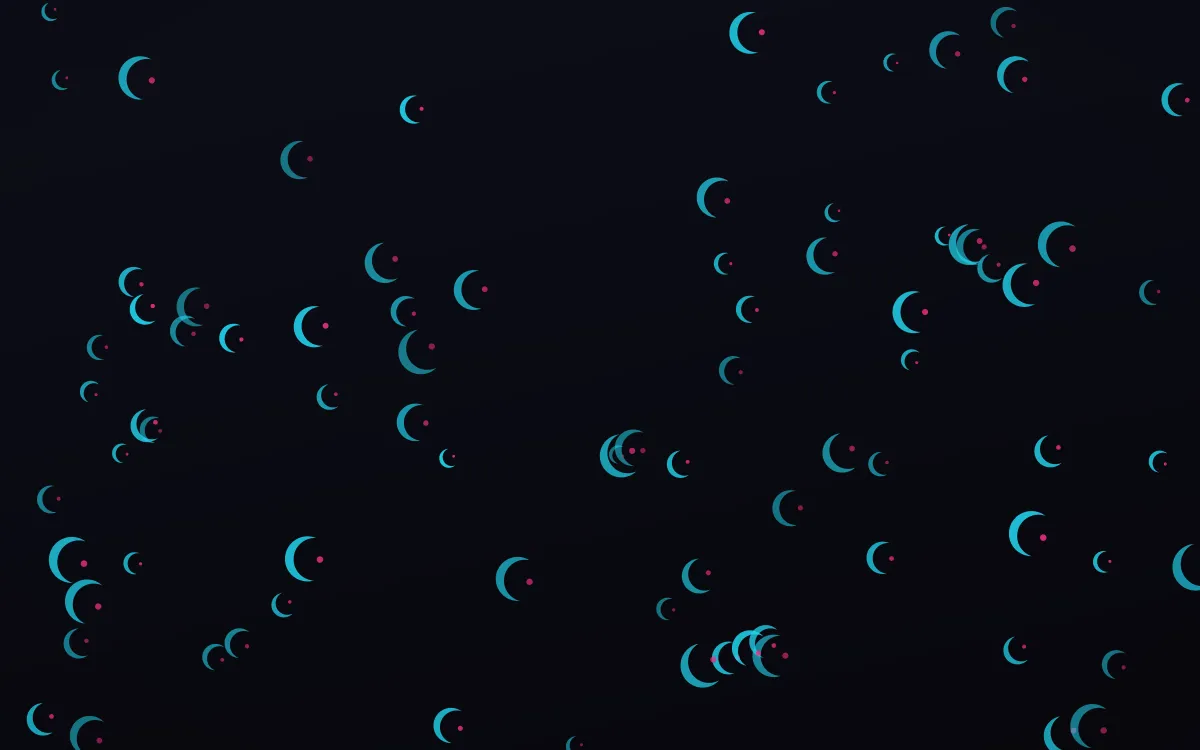 Neonline Moons — dark teal, pink and black celestial background