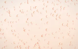Peach Fuzz Moons Dense — light orange and white celestial background