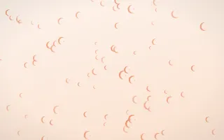 Peach Fuzz Moons II — light orange and white celestial background, variation II