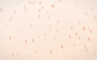 Peach Fuzz Moons III — light orange and white celestial background, variation III