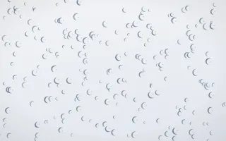 Slate Mist Moons Dense III — light blue and white celestial background, variation III