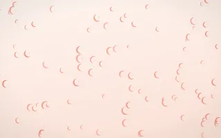 Sorbet Moons III — light red, orange and white celestial background, variation III
