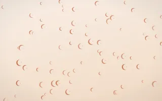 Terracotta Moons II — light orange and beige celestial background, variation II
