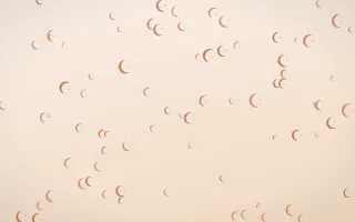 Terracotta Moons III — light orange and beige celestial background, variation III