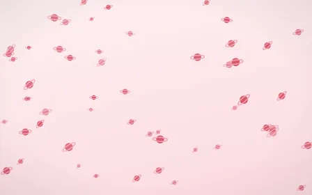 Cherry Soda Planets — light red and white celestial background